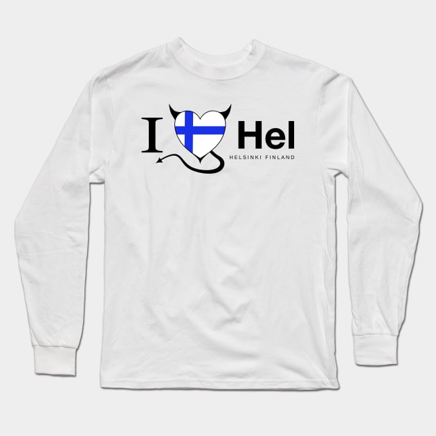 I love Hel Helsinki devil Long Sleeve T-Shirt by mariauusivirtadesign